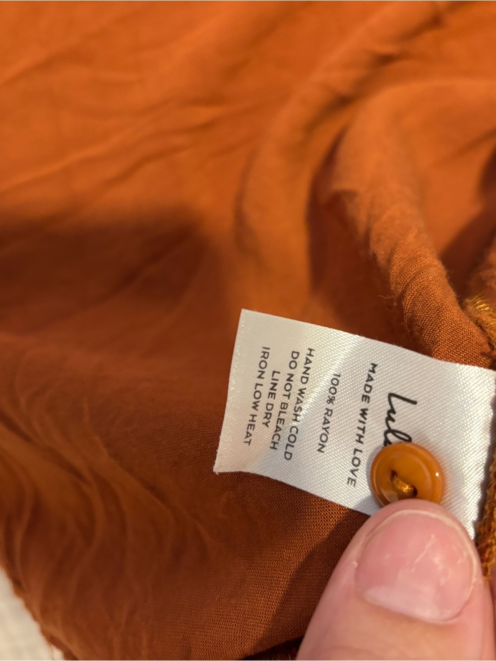 Lulu's Relaxed Button-Front Top in Rust Orange - Picture 4 of 4